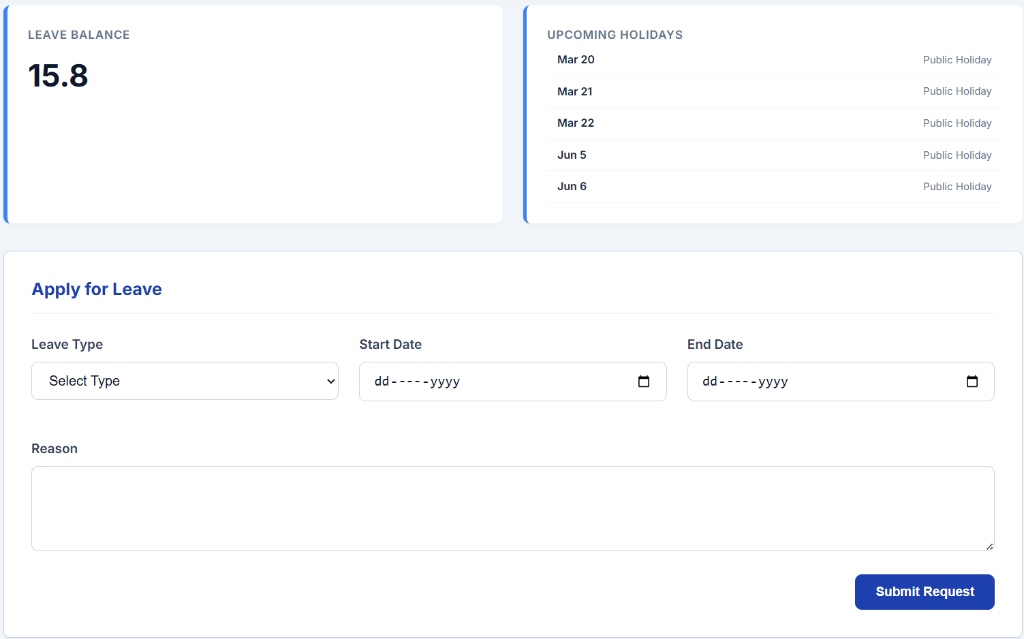 Leave Management Dashboard