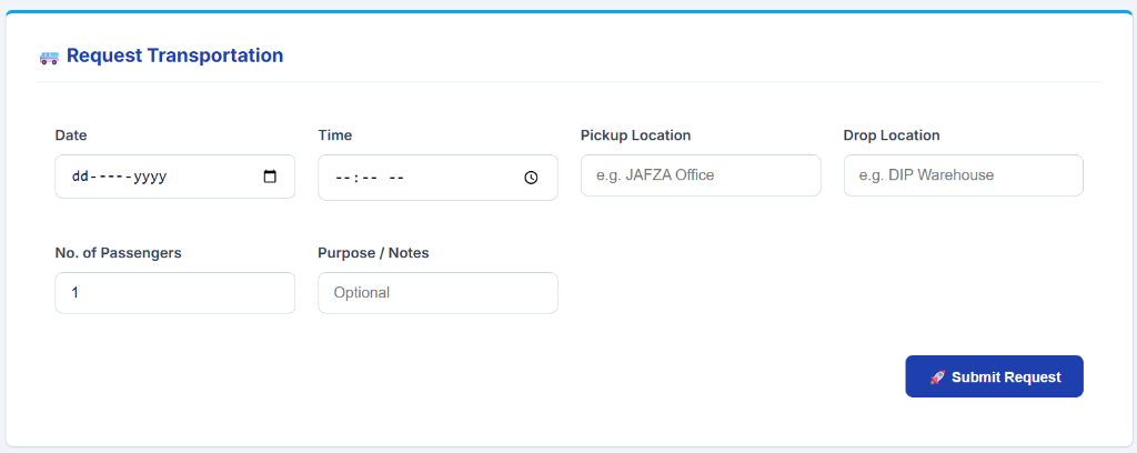 Transportation Request Form